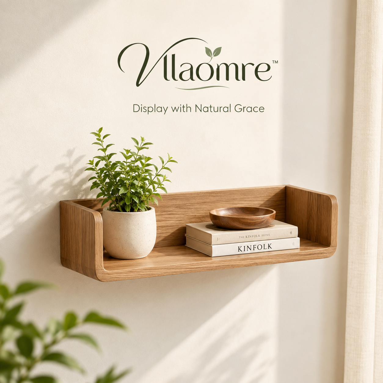Vllaomre™ Wooden Wall Mounted Storage Shelf