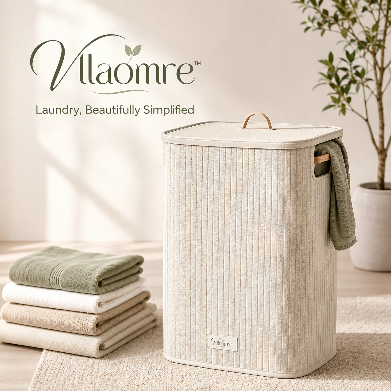 Vllaomre™ Minimalist Laundry Hamper with Lid